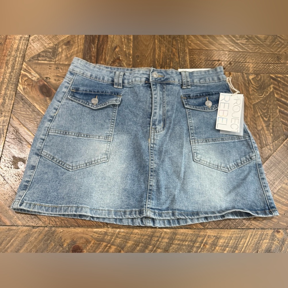 Jean Mini Skirt Pockets L, Project Rebel NWT